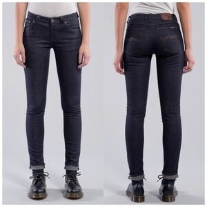 Nudie Jeans Skinny Lin Dry Steel – Slim Fit Raw Denim